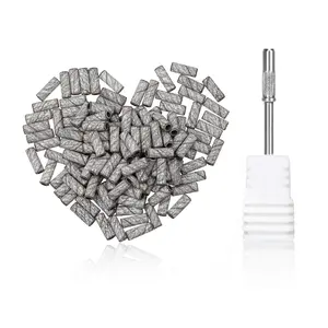 100 Pcs Mini Sanding Bands with 3.1mm Mandrel Bit 180 Fine Grit Nail Drill Bits Traditional Manicure Nail Care Cuticles Cutics