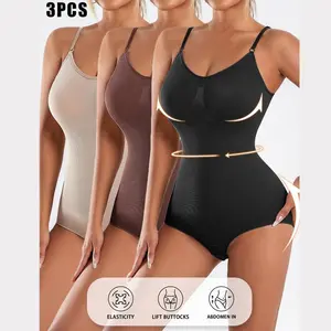 3 Piece Seamless Shapewear Faja , Chic Jumpsuit Hip Lift, and Slimming Features - Easy To Wear and Take Off, Soft Fabric Comfortable, Suitable for Beginners -Suitable for Daily Life, Yoga, Fitness, and Dance! Multiple Colors Available! Shapewear Women