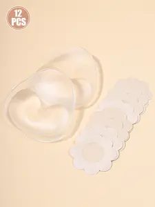 Women Silicone Bra Pads, Strong Adhesive Thickened Cups, Reusable Seamless Design, Perfect for Bikinis Swimsuits Weddings Daily Wear
