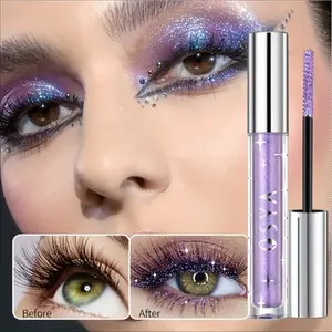 Shimmering Mascara, Beauty Mascara, Makeup, Waterproof and Smudge-proof, Curls and Lengthens Lashes, Perfect for Music Festivals.