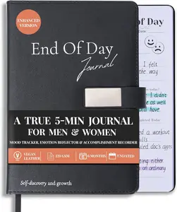 End of Day Journal - The Five Minute Mind Journal for Men and Women 2025, Daily Guided Journal With Prompts for Gratitude, Self Reflection, Mindfulness, Productivity & Personal Growth