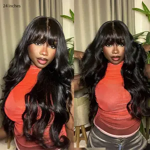 Luvme All-Day Comfor Wig Loose Body Wave Glueless 7x6 Closure HD Lace Human Hair Wig with Bangs Pre-Cut Lace