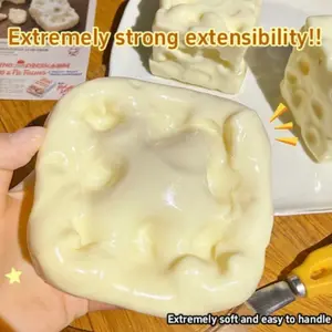Handmade Coconut Oil Cheese Moldable Squishy, Non-Rebound Pinch Stress Relief Fidget Toy, Plastic Decompression Ball