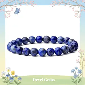 Blue Quality Lapis Lazuli Friendship Bracelet 6/8/10/12mm | Crystal Healing Beaded Bracelets for Kids, Men, Women, Couples | Perfect Gift for Daily Wear & Meditation | Christmas Gift Springtok