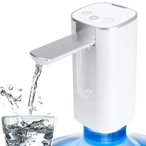 Water Dispenser for 5 Gallon Bottle with Digital Display, 4 Dispense Modes, Portable USB Charging Electric Water Pump, Foldable Spout, Food-Grade Water Jug Pump for Home, Office, RV, Campin