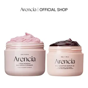 [Official Arencia Store] Collagen Pore Perfection Duo - Fresh Rosehip Rice Mochi Cleanser & Red Smoothie Serum 30 for Firmer Smoother Skin with Niacinamide & Rosehip Extract