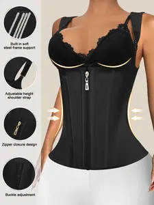 Women's Snap Button Zipper Waist Trainer Cincher Belt For Fitness Faja Body Shaper Corset Shapewear Slimming Sheath Woman Flat Tightens Belly Sheath Waist Trainer Body Shaper Girdle Waistband Belly Wrap Shapewear