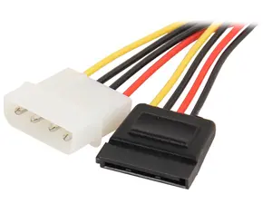 Nippon Labs POW-S6110-6IN 6 in. 5.25 Male to SATA Internal DC Adaptor Cable Female to Male