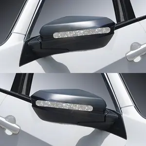 2 Piece Car Stickers Sparkle Rhinestone Rearview Mirror Decoration Strip Bling Bumper Guard Scratch Resistant for Women Car Door Backup Mirror Handle Premium
