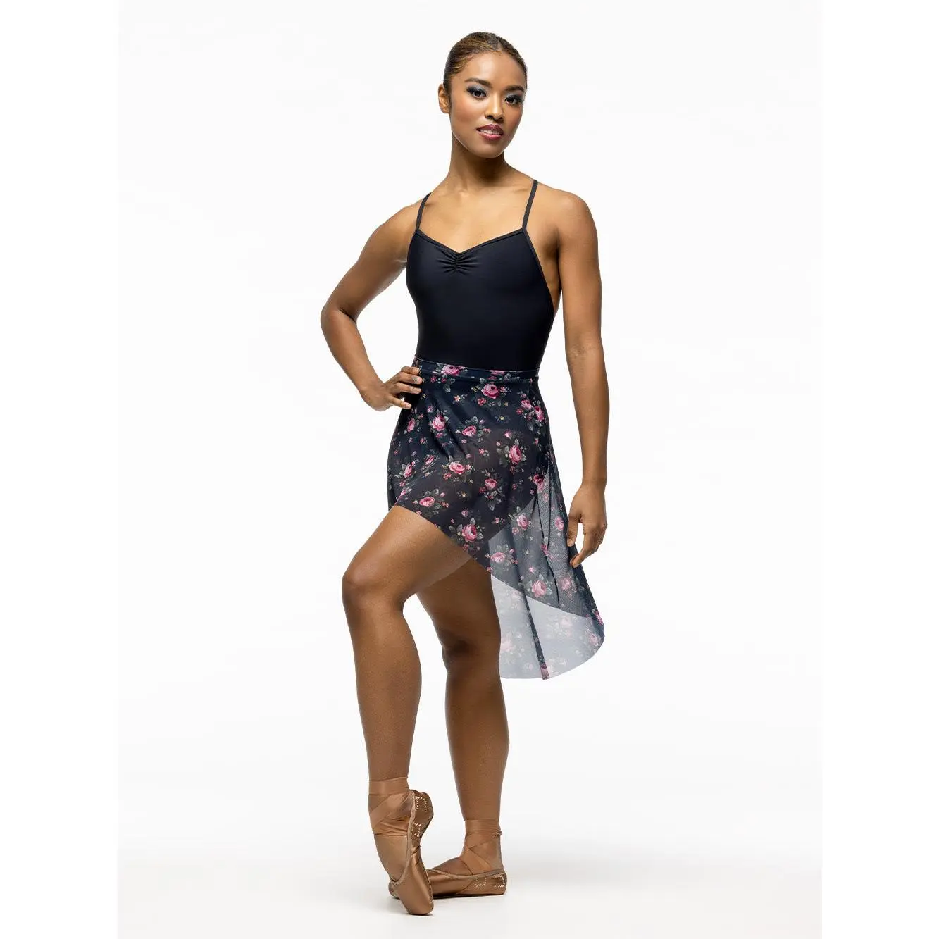 Dramatic High-Low Skirt Cottage Rose Mesh RTW