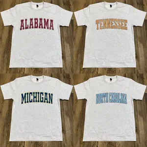 Vintage Varsity College T-Shirt Retro Athletic Graphic Tee Game Day Fan Shirt, Ash Grey Color, Shirt For Men & Women
