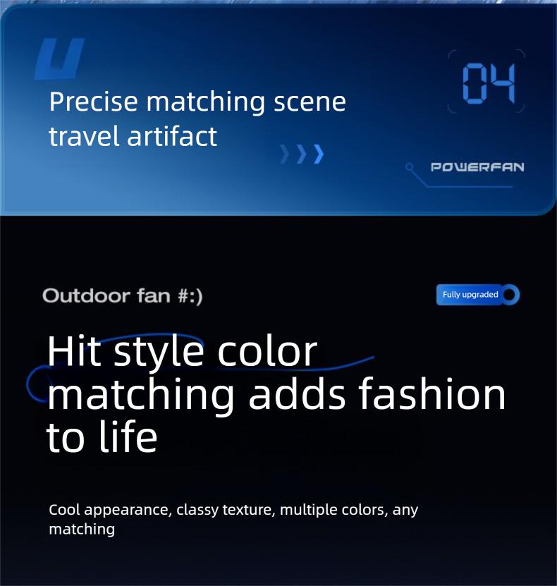 HOOYS USB Rechargeable Handheld Portable Fan, 199-Speed Adjustable, with Waist Clip, Flashlight & PowerDisplay, Personal Fan for Outdoor, Camping, Jobsite, Travel &Indoor Use