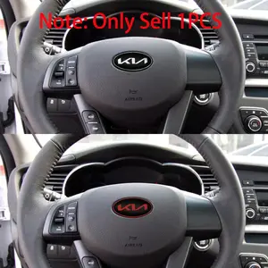 １PCS Car For Kia K2 K3 K5 Rio Soul Sportage Car Interior Stickers Decal Decoration Accessories Logo Steering Wheel Decoration Badge Sticker GROUP Car Wheel Center Hub Cap Emblem Accessories