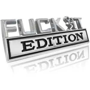 F*CK IT Edition Car Emblem - Premium Zinc Alloy Automotive Badge for Bumper, Trunk, Fender, or Door, Easy Peel & Stick Installation,Funny Car Accessories for Men