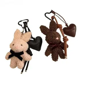 BeadBreath 1pc Kawaii Plush Bunny Keychain, Y2K Sweet Rabbit Stuffed Toy Charm for Backpacks & Bags