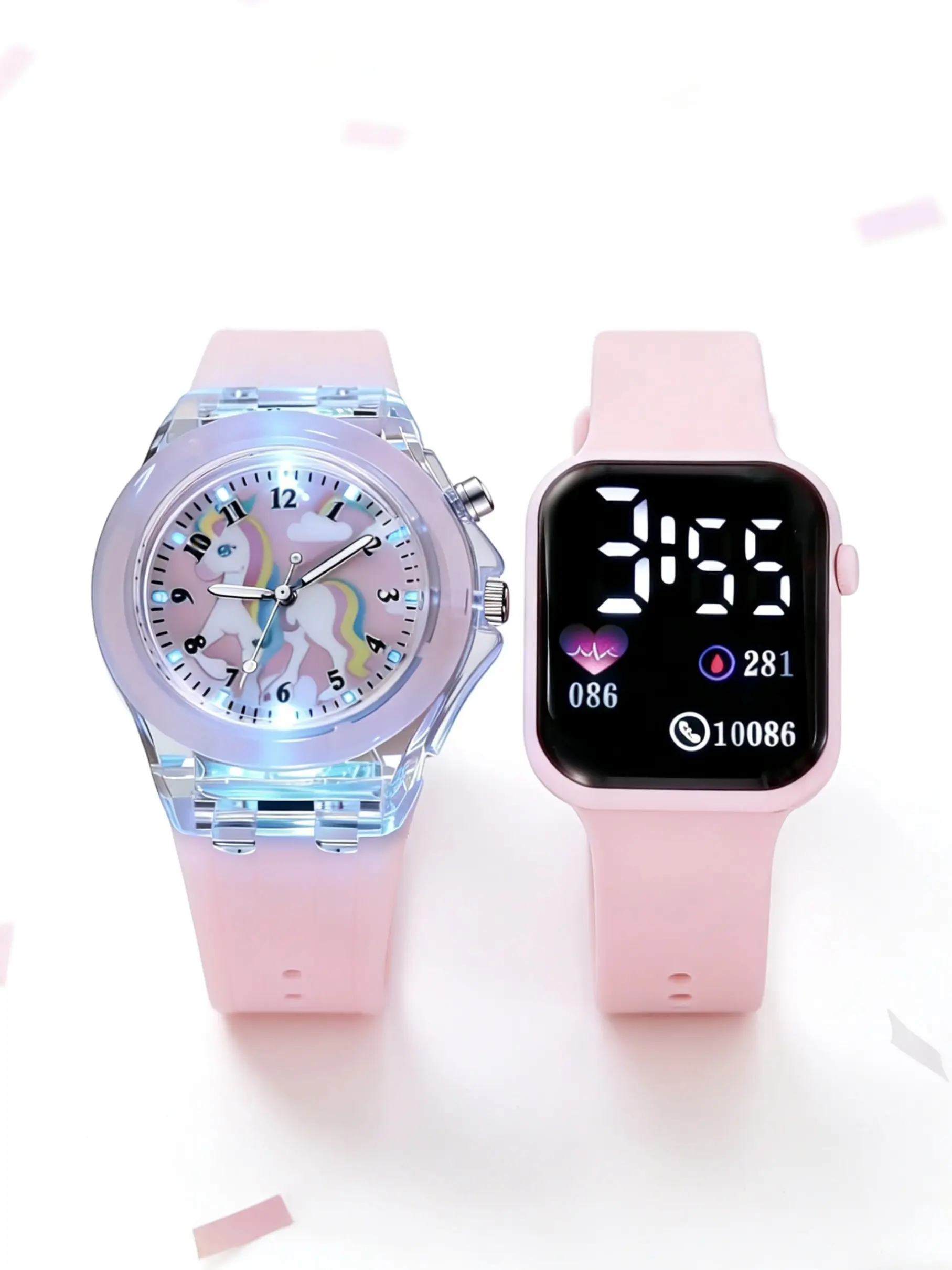 Cute Unicorn Design Girly Watch Set for Boys Girls, Glowing Function Pony Quartz Watch & Sports Electronic Movement Watch, Perfect Gift for Birthdays Valentine's Day Easter Wristwatch, Child Watch, Kid Watch
