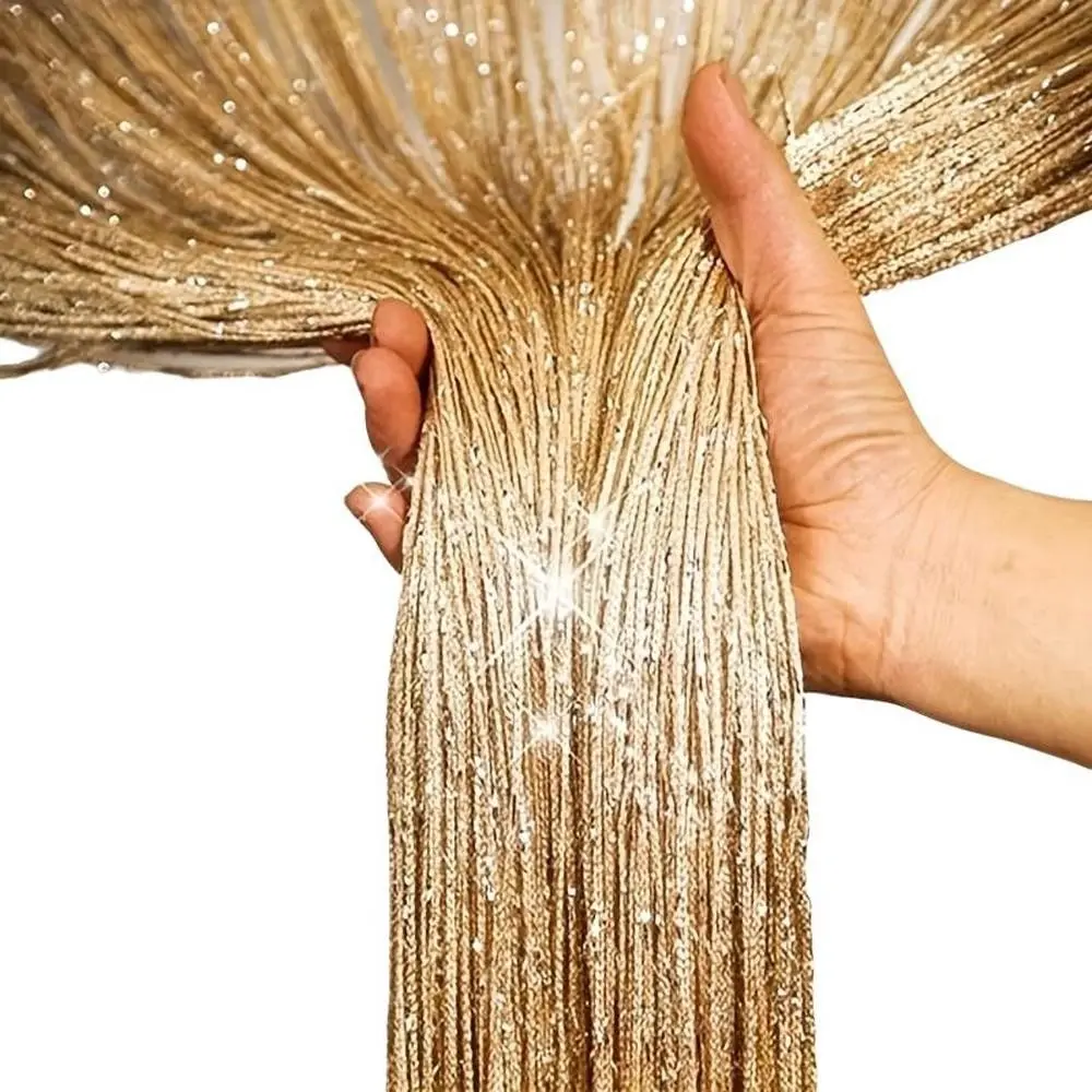 1 Piece String Tinsel Door Curtain, Glitter Fringe Door Wall Window Room Divider, Door Decor for Living Room, Bedroom, Party Event, Valentine's Day Gift, Boho Style Decoration, Wall Hanging Ornament, Party Decoration Supplies