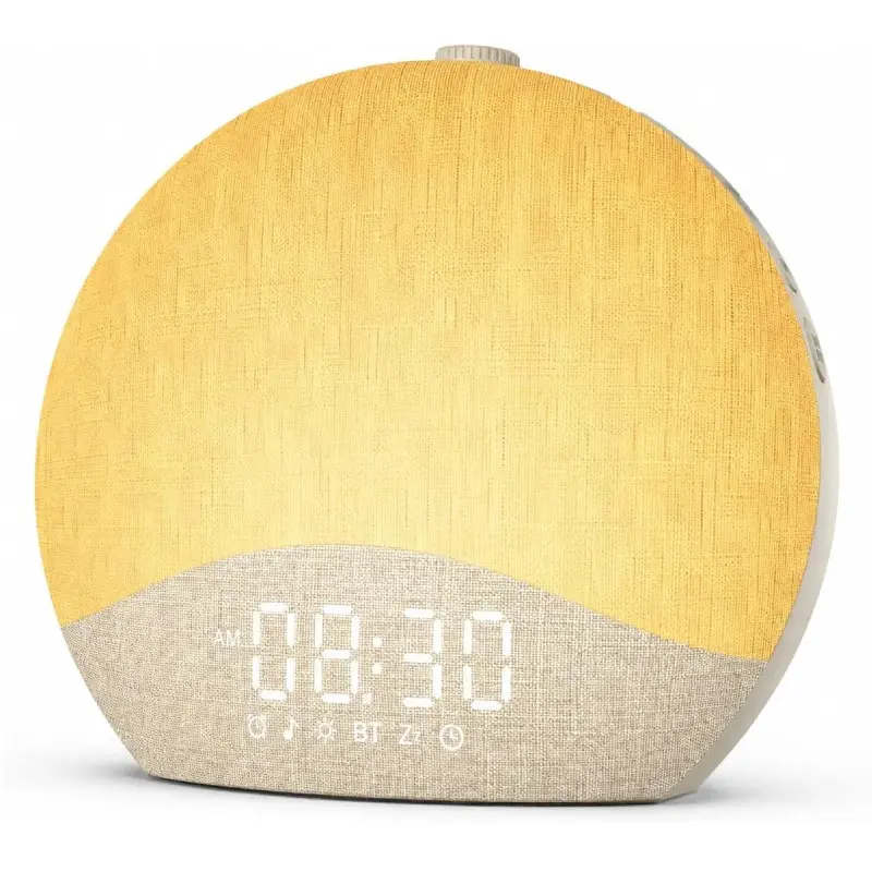 ecozy Upgraded Sunrise Alarm Clock for Heavy Sleepers, Smart Wake Up Light Clock with Sunrise/Sunset Simulation Decor, 26 Soothing Sounds, White Noise Machine Night Light, Bluetooth Speaker Wake Up Light Clock for Bedroom, Adults, Kids homedecor, Room Acc