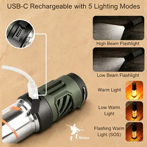 USB-C Rechargeable Mosquito Repellent Outdoor Lantern Flashlight with Citronella Mats, Magnetic Base, Tripod, Waterproof Design for Camping, Patio, Emergency Use