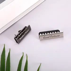 2 pcs Postive Language Metal Handmade Labels Tags for Clothes Jeans Shoes Bags Garment Rectangle Hand Made Printed Label Sewing Craft