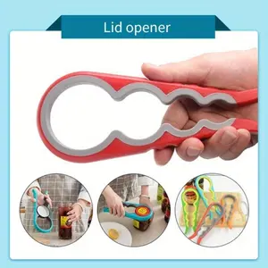Durable 4 in 1 Can Food Opener, 1 Count Manual JarOpenerfor Elderly, Arthritis Hand and Any Strength LowPeopleKitchen Gadgets Easily Open The Lid