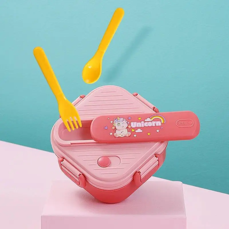 850ml Unicorn Cartoon Bento Box for Children, Tableware Food Storage Container for School, Portable Lunch Solutions for Sandwich & Fruit