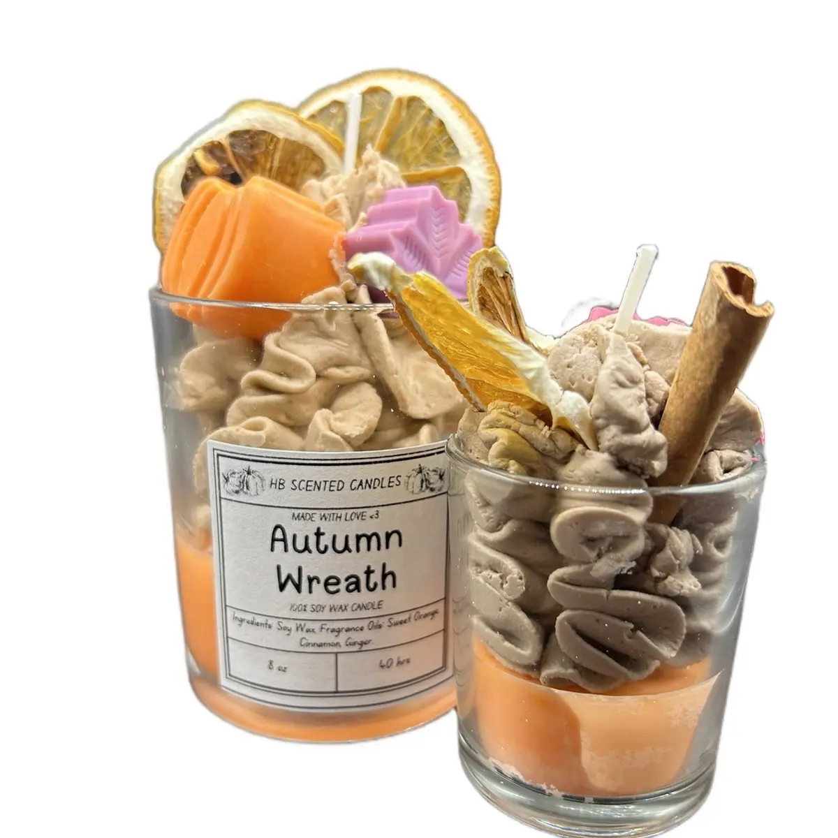 Autumn Wreath Soy Wax Scented Candle - Perfect for Fall Season Decor Decorative