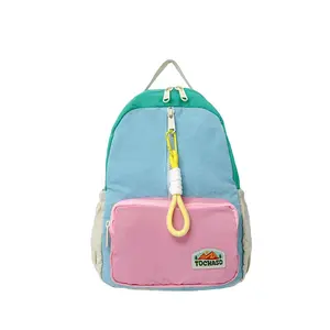 Boys' and girls' backpack 2026 new fashion color-blocking kindergarten baby school bag large capacity children's backpack