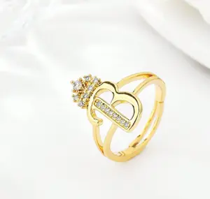 Fashion 26 Alphabet Rings for Women, New Adjustable Couple Rings