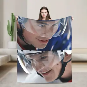 Heated Rivalry Series Four-Season Cozy Flannel Blanket with an Ins-Style Geometric Design, Warm And Vibrant Colors, Suitable for Living Rooms, Offices, Sofas, Travel, And Gifts - Four-Season Home Decor Additions--Warm Haven Textiles