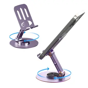 360 Metal Desktop Rotating Mobile Phone Holder - Fully Adjustable Foldable Phone Stand, for All Phones and Small Tablet Computers, Phone Needs with Multiple Viewing Angles!