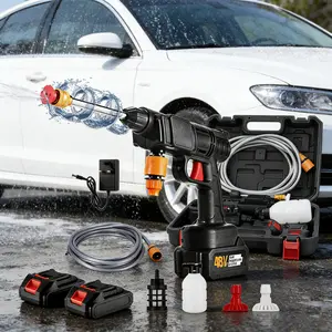 48V Cordless Power Washer with 2 Batteries 5M Hose for Car Decks Pets Portable High Pressure Cleaner Ideal for Home Garden Tasks