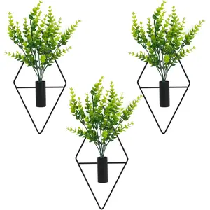 3-piece set of artificial wall plants, bohemian style wall decor, home office living room wall decoration
