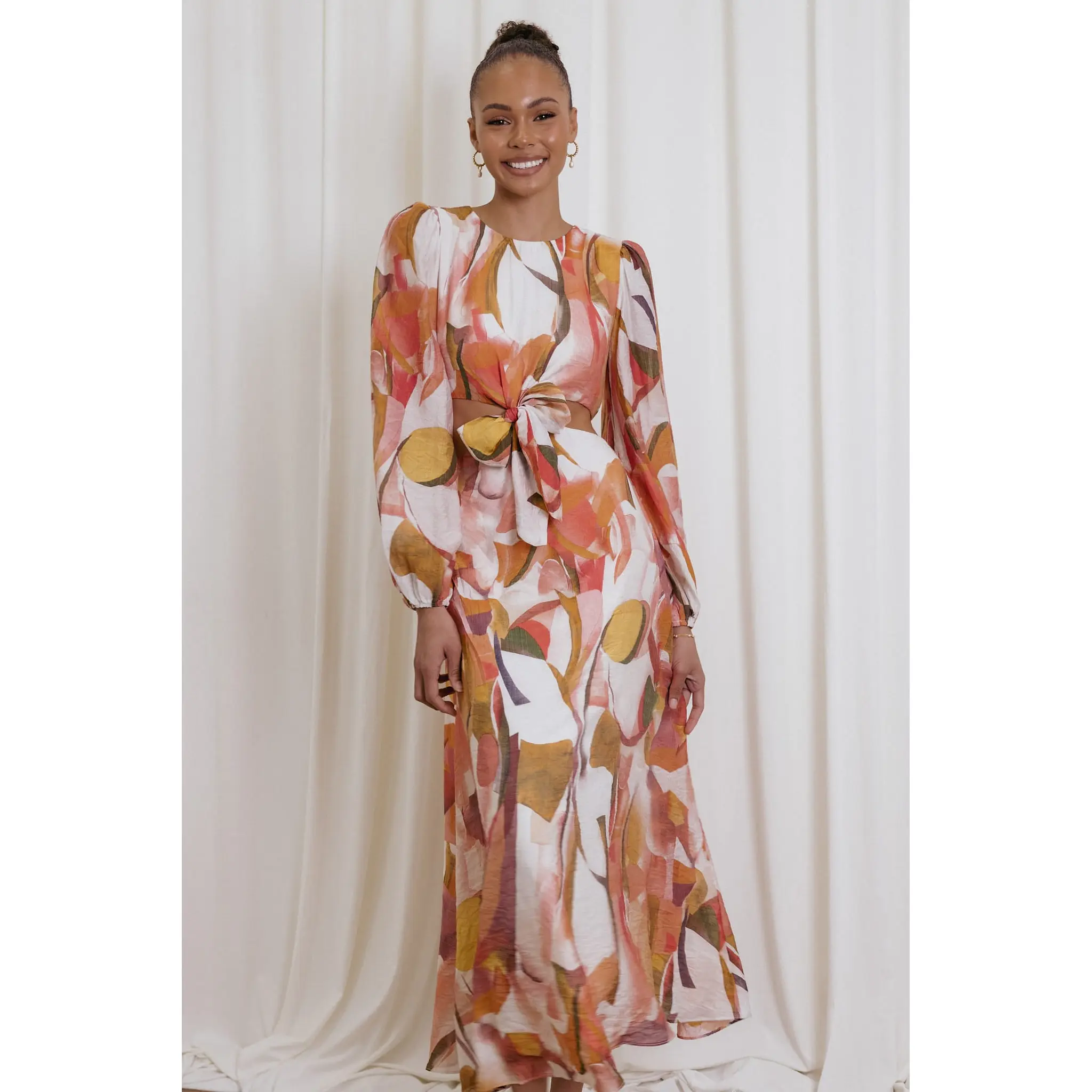Laquin Long Sleeve Maxi Dress - Pink
