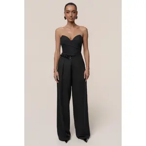 Black Everywhere Belted Trousers