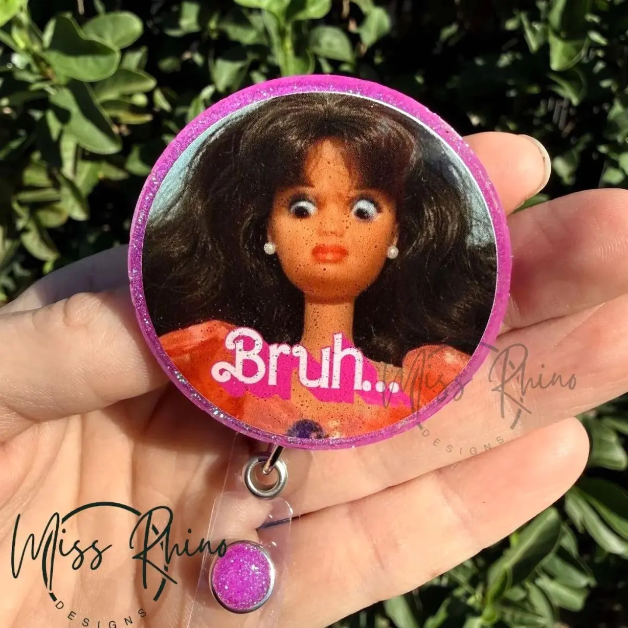 Disgusting face /bruh../ Handmade glitter badge /id badge/nurse badge /teacher badge