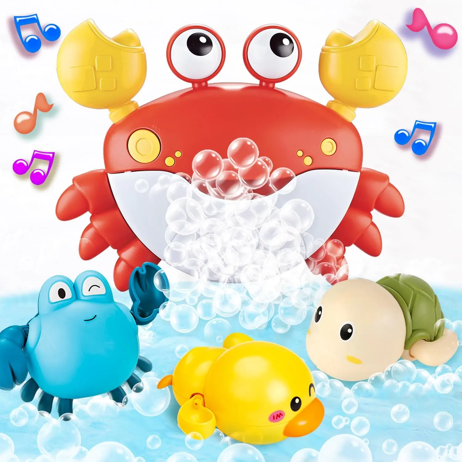 Baby Bath Toys  Toddlers, Crab Bath Bubble Maker with 12 Songs, 3 Pack Wind-up Pool Toys  Kid, Bathtub Toys As Birthday Gift  Boys Girls