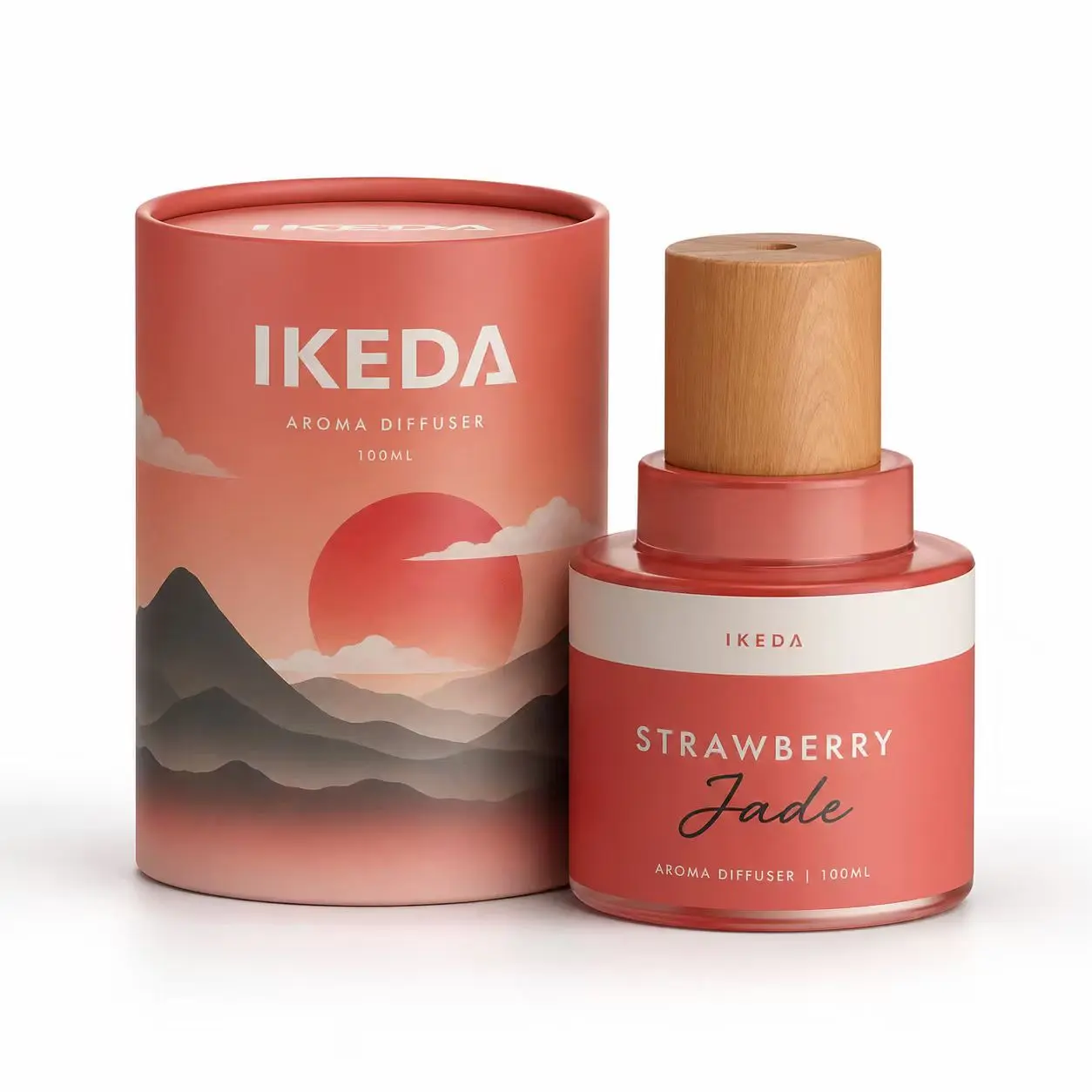 100ml Strawberry Jade Aroma Diffuser, Compact Home and Car Fragrance Diffuser for Bedroom, Bathroom and Small Spaces