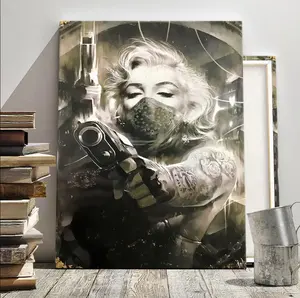 [Sale off up to 65%][Free Ship][No Frame] Gun Tattoo Marilyn Monroe Style Poster, Stylish Decor, Modern Home poster, beautifully printed, suitable for living room and hallway wall Art, HD, waterproof, art
