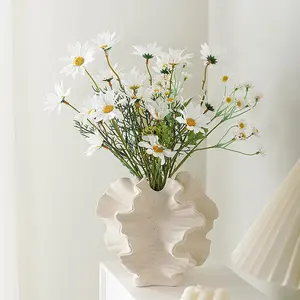 Elegant European Style Ceramic Vase, Matte Finish Hydroponic Dried Flower Holder, Home Decor Accent Piece Gift Craft Item