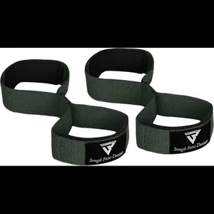 Weight Lifting Straps Figure 8, Anti Slip Strap with cuffs wrist Support for Gym Workout Deadlift Powerlifting Bodybuilding Weightlifting, Fitness Strength Training, Hand Bar Grip for Men & Women