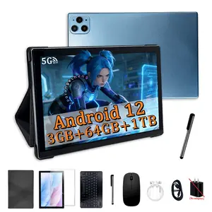 10.1-inch Android Tablet, Buy 1 Get 8 Free, 64GB Expandable to 1TB, Octa-Core Processor, HD Display, Dual Channel for Entertainment & Office, WiFi Supported, Bluetooth Keyboard & Mouse Set, Stylus Included, No Adapter Included, Pink/Blue/Silver