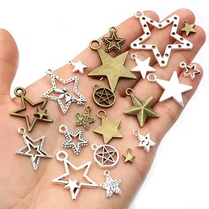 10-50pcs Star Charms Pendant Alloy Metal Crafts Jewelry Making Accessories for Necklace Bracelet Earrings DIY Findings
