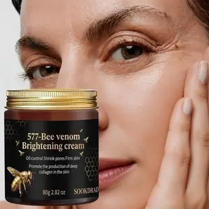 577 Bee Venom Brightening Cream, Improves Pores, Face Care, 2.82oz, Suitable for Oily Skin, Evening Skincare Partner, Universal Use