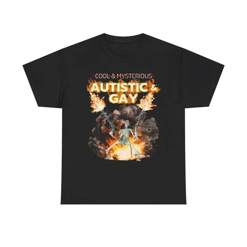 Men's Cursed Skeleton Meme Graphic T-Shirt, Oversized Unisex Fit in 100% Pre-shrunk Cotton with Round Neck, Apparel, Hem