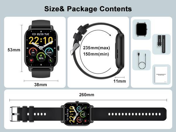 2026 Smart Watch for Men Women, 1.69'' HD Touch Screen Fitness Tracker, Bluetooth Call & Message Alerts, 110+ Sports Modes Activity Tracker, Heart Rate & Sleep Monitor, IP68 Waterproof, Compatible with iPhone Android 2026 Smart Watch for Men Women, 1.69'' HD Touch Screen Fitness Tracker, Bluetooth Call & Message Alerts, 110+ Sports Modes Activity Tracker, Heart Rate & Sleep Monitor, IP68 Waterproof, Compatible with iPhone Android