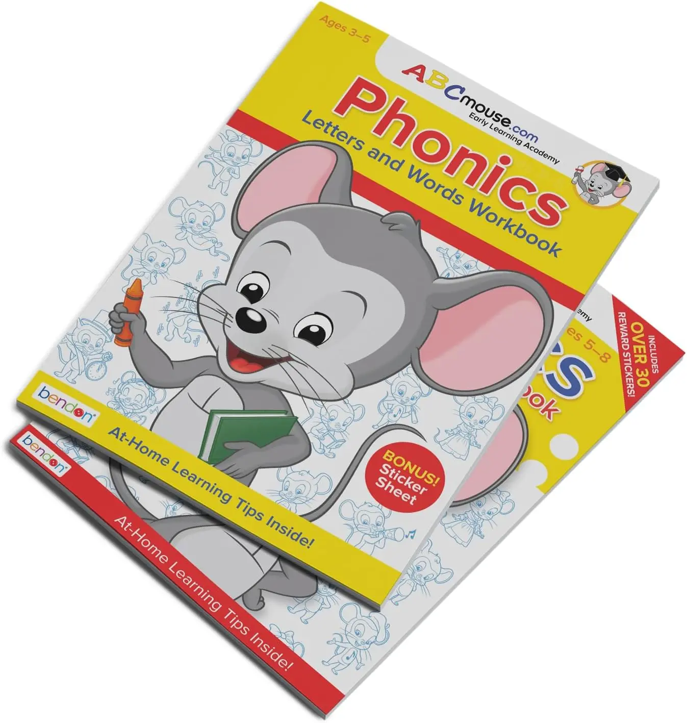 ABCmouse Complete Phonics System Bundle: Crutial Reading Foundations for Young Readers – 2 Interactive Workbooks, Letters and Words, Blends and Digraphs, Level 1+, Kindegarten to 2nd Grade, Ages 5-8