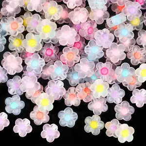 222pcs Of Acrylic Flower Candy-colored Spaced Loose Beads, 13mm Small Transparent Beads, Suitable For DIY Jewelry Craft Making Necklaces, Bracelets, Earrings, Mobile Phone Chains And Jewelry Accessories