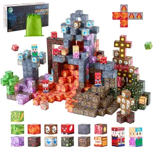 【Father's Day gift】VEVOR Magnetic Blocks, 100 PCS Dark Castle Set, Magnetic Building Cubes for Kids, STEM Montessori Sensory Toys for Christmas Birthday Gift, Construction Stacking Toy for 3+ Years Old Boys & Girls