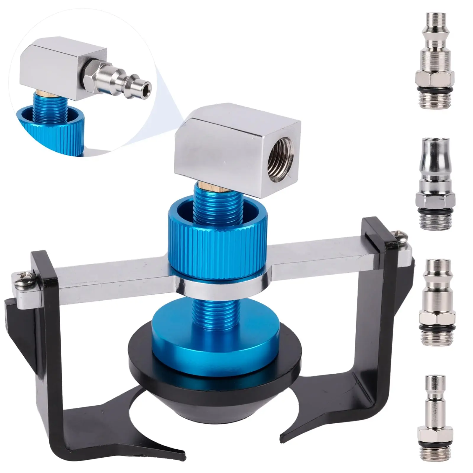 4PCS Universal Brake Bleeder Adapter for Multiple Car Brands | 22–58mm adjustable range; aluminium alloy body; 4 quick couplings included; fitted with rubber seal rings